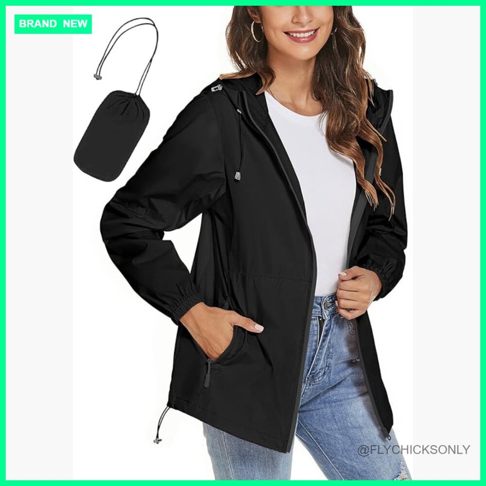 Waterproof Polyester Rain Jacket Windbreaker Ligh… - image 1